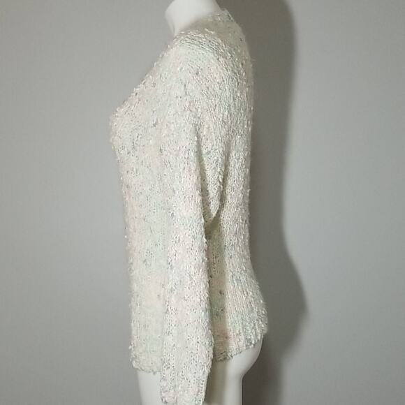 Vintage Shaggy Knit Pastel V-neck Sweater - Picture 5 of 8
